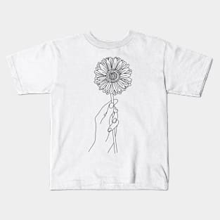 Sunflower Line Art Kids T-Shirt